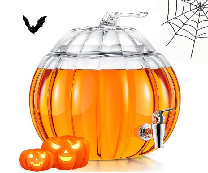 Glass Pumpkin Drink Dispenser