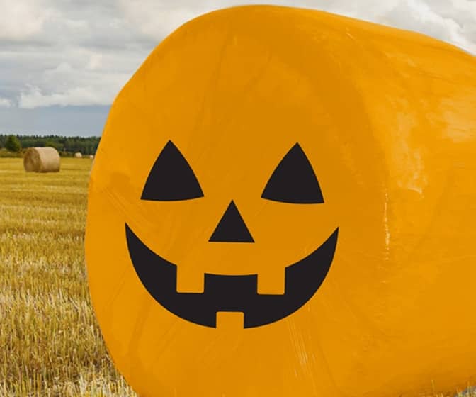 Halloween Jack-O'-Lantern Pumpkin Hay Bale Cover