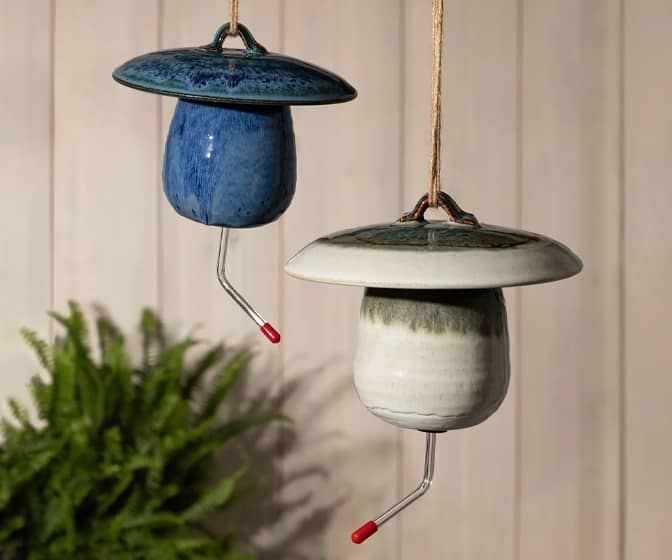 Handcrafted Ceramic Hummingbird Feeders