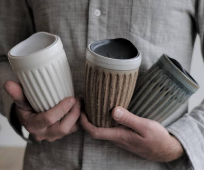 Handmade Ceramic Travel Mug with Silicone Lid