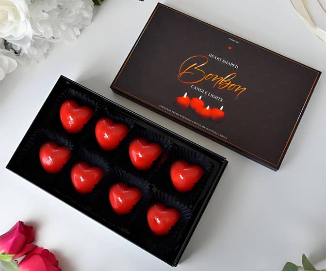 Heart-Shaped Chocolate-Scented BonBon Candles