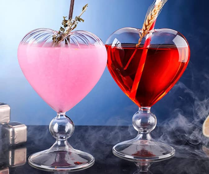Heart-Shaped Cocktail Glasses