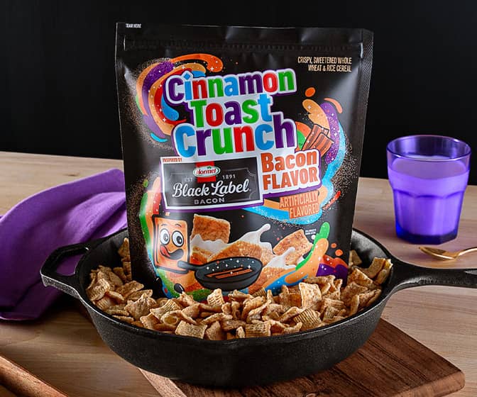 Hormel Black Label Bacon-Flavored Cinnamon Toast Crunch Cereal