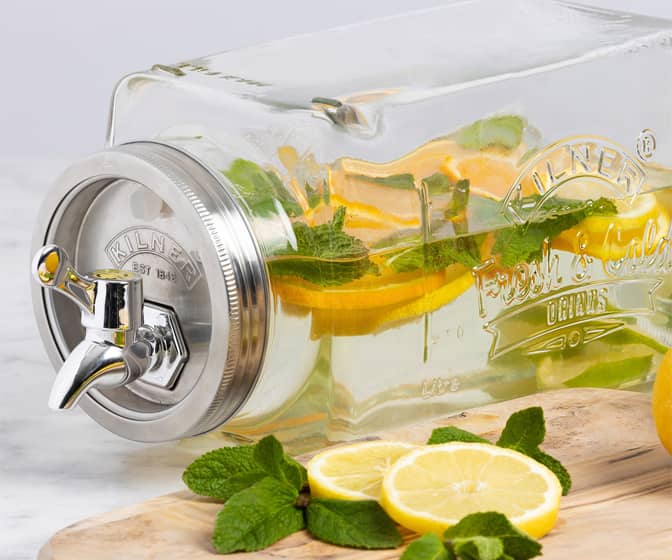 Kilner Space-Saving Glass Fridge Drinks Dispenser