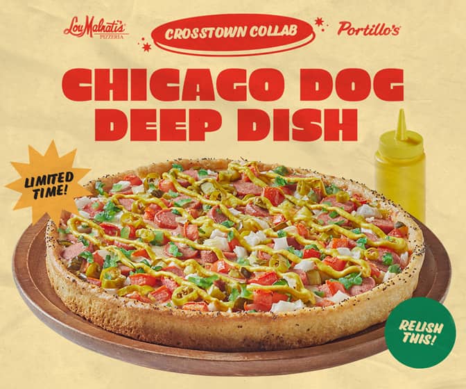 Lou Malnati's x Portillo's Chicago-Style Hot Dog Deep Dish Pizza