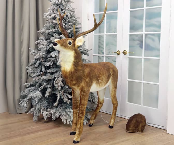 Luxurious Life-Sized Mechanical Standing Deer Statue