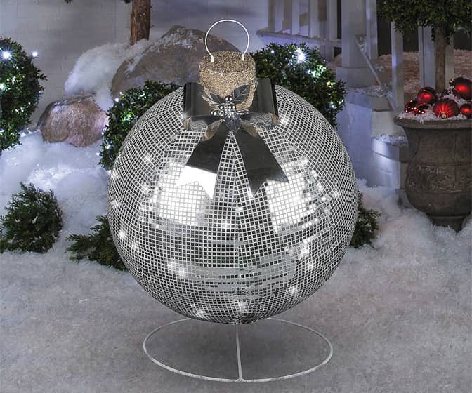 Massive 32-Inch Disco Ball Outdoor Christmas Ornament Yard Decoration