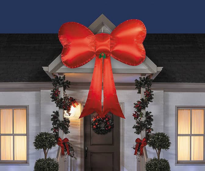 Massive 8-Ft Inflatable Red Satin Christmas Bow