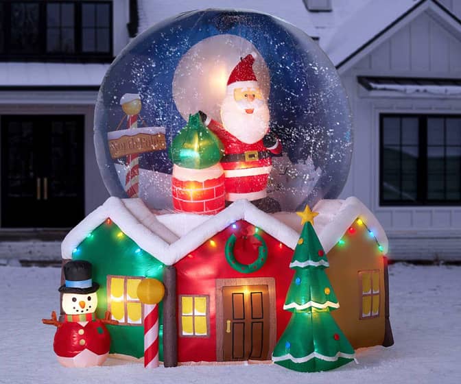 Massive 9-Ft Inflatable Snowing Snow Globe