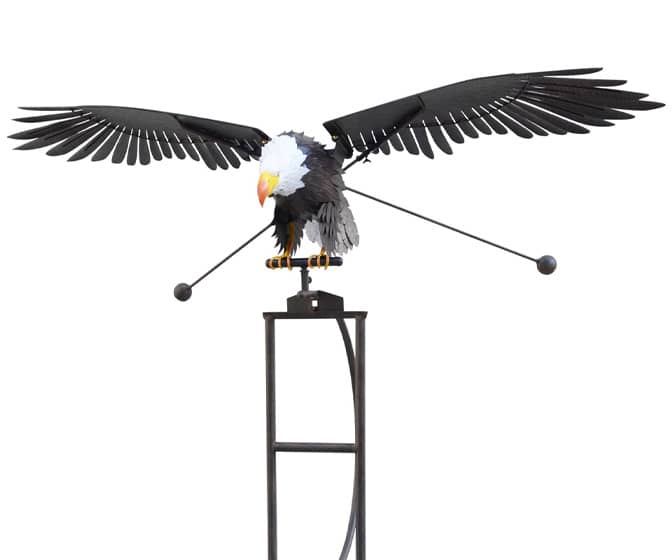 Massive Flying Bald Eagle Kinetic Wind Sculpture