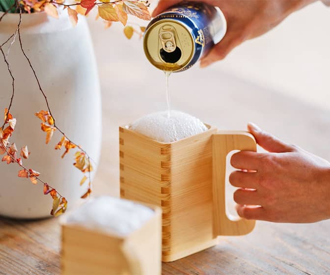 Masu Cypress Wood Square Beer Mug From Japan