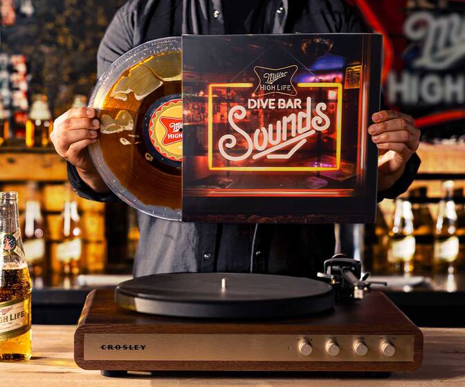Miller High Life Dive Bar Sounds - Beer-Filled Vinyl Record