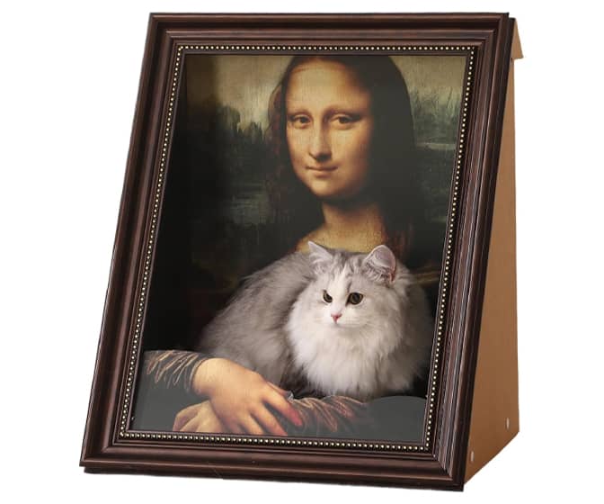 Mona Lisa Oil Painting Cardboard Cat Scratcher Bed