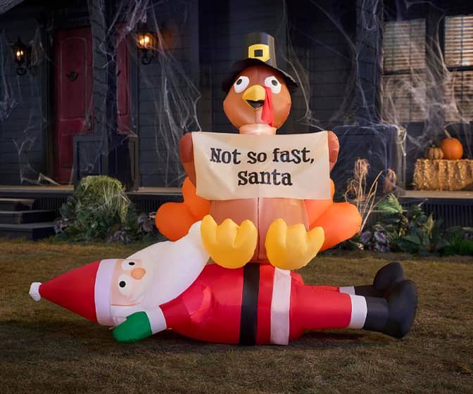 Not So Fast Santa - Inflatable Thanksgiving Turkey... For Halloween!?