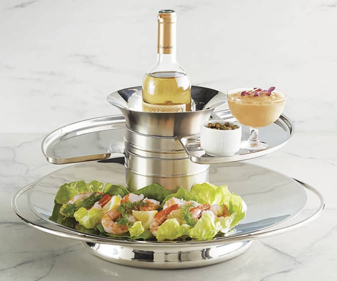 Optima Sip 'n' Serve - Chilled Wine Server / Swiveling Appetizer Trays