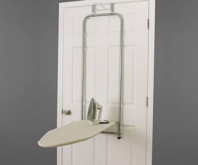 Over-the-Door Ironing Board with Iron Holder