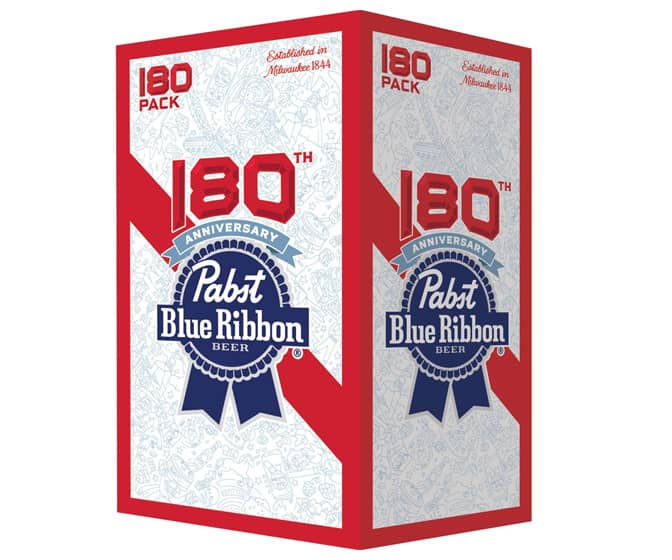 Pabst Blue Ribbon 180-Pack Anniversary Case - 180 Beers for 180 Years