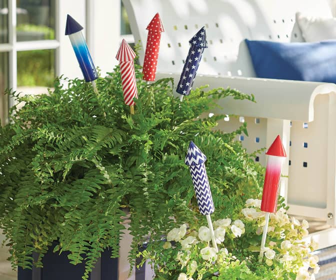 Patriotic Fireworks Plant Stakes