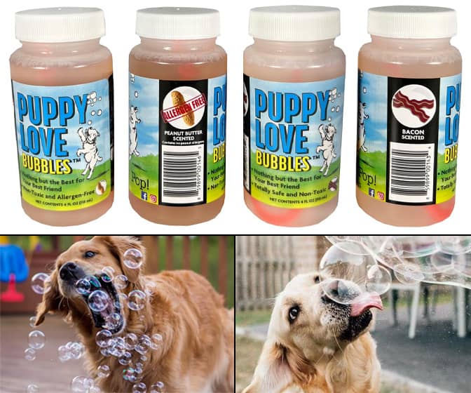 Peanut Butter and Bacon-Scented Bubbles For Dogs