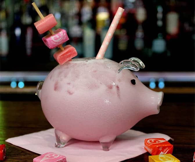 Pig Cocktail Glass - Looks Like an Old-Fashioned Piggy Bank