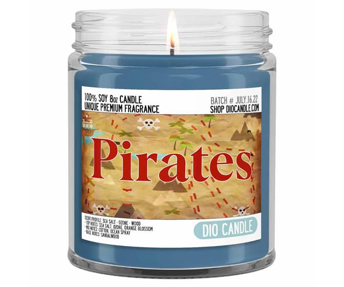 Pirates Scented Candle - Sea Salt, Ocean Spray, Ozone, Sails, and Wood