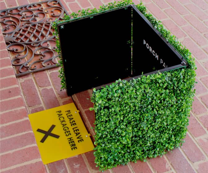PorchPal - Anti-Theft Package Delivery Drop Box / Faux Hedge