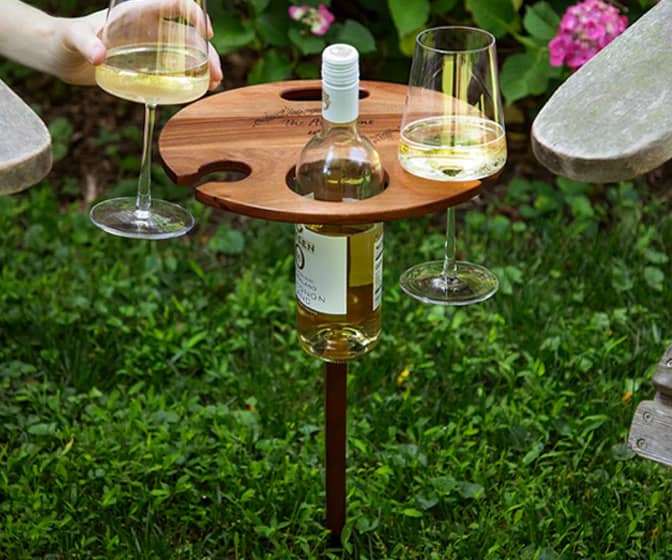 Portable Outdoor Staked Wine Table
