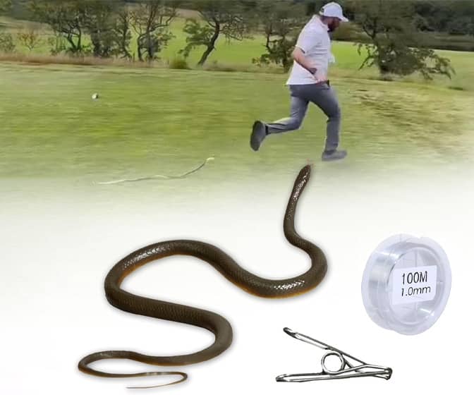 Realistic Snake on a String Golf Prank