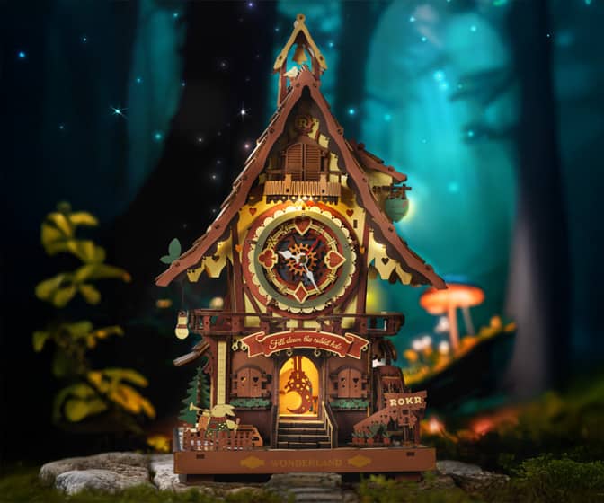 ROKR Cuckoo Clock - DIY Mechanical 3D Wooden Model Kit