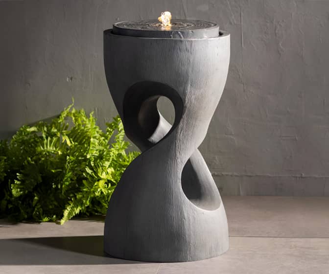 Sculptural Illuminated Twist Fountain