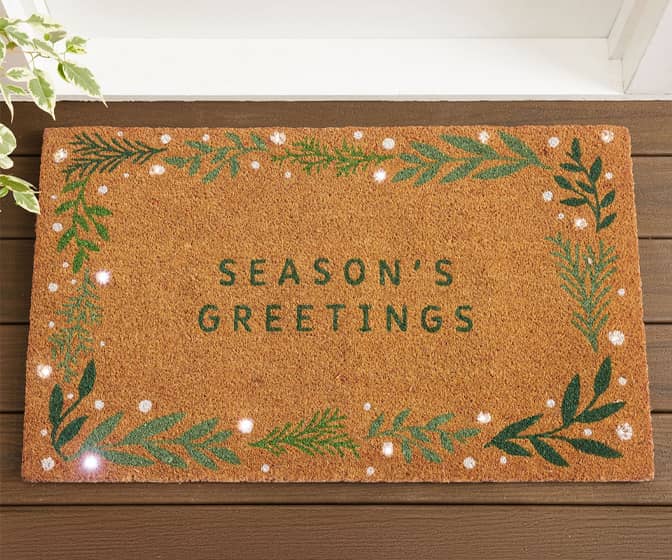 Season's Greetings Light-Up Doormat