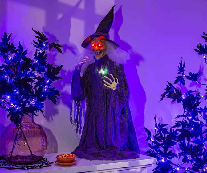 Spooky Tabletop Animated Witch