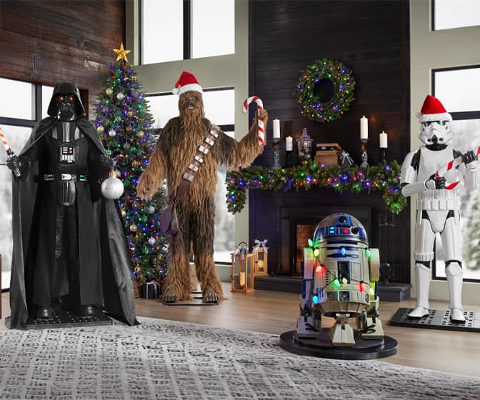 Star Wars Statues - Chewbacca, R2-D2, Darth Vader, and Stormtrooper