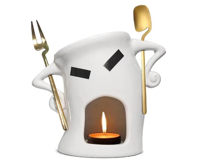 Tealight-Heated Chocolate/Cheese Fondue Mug with an Attitude