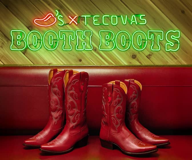 Tecovas x Chili's Booth Boots - Made from Genuine Chili's Booth Vinyl