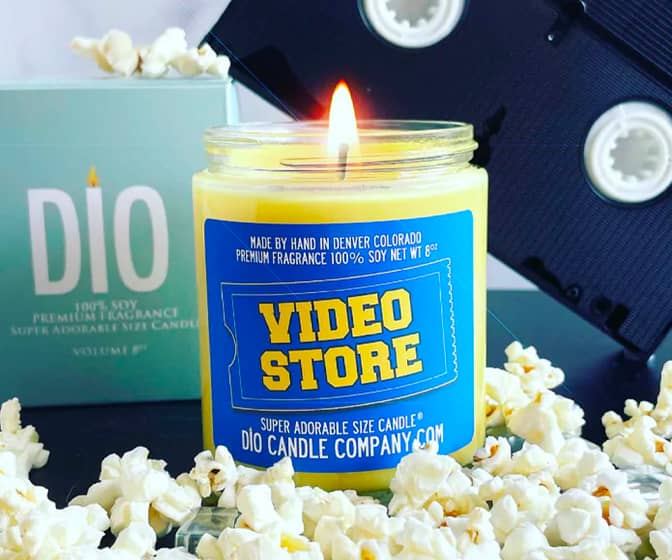 Video Store Scented Candle - Popcorn, Dust, Carpeting, and VHS Boxes