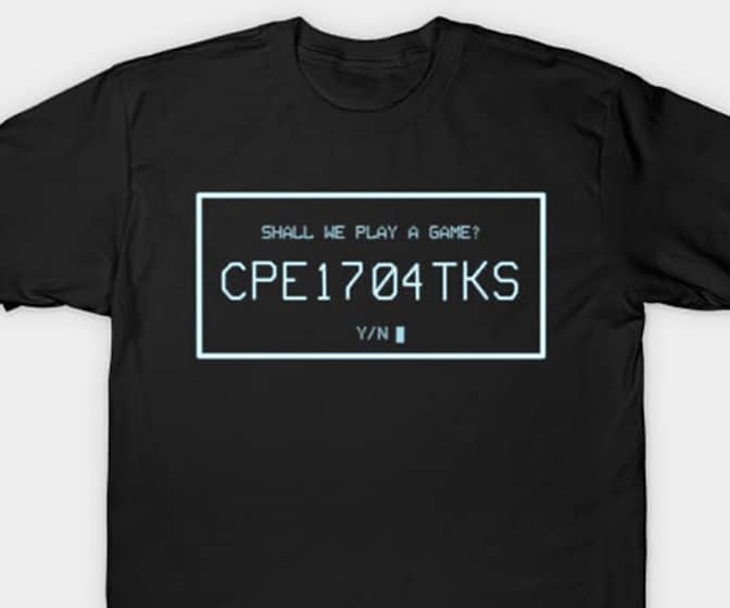 WarGames CPE1704TKS Nuclear Launch Code T-Shirt