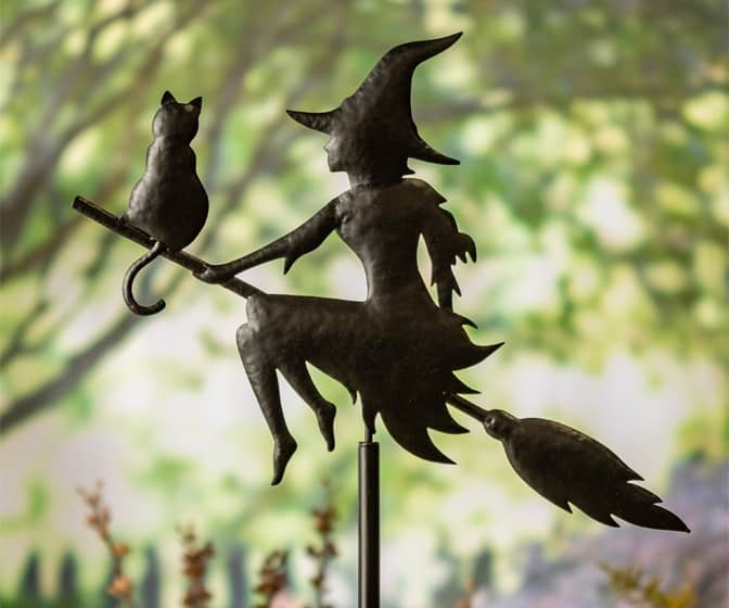 Witch on a Broomstick Wind Spinner