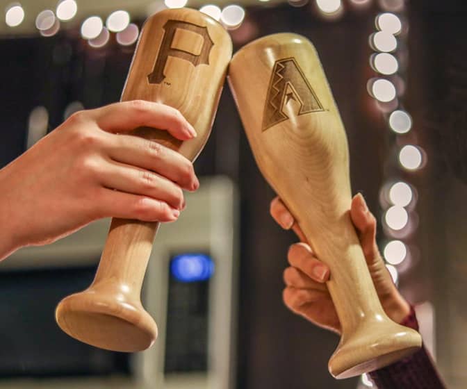 Wooden Baseball Bat Wine Mugs