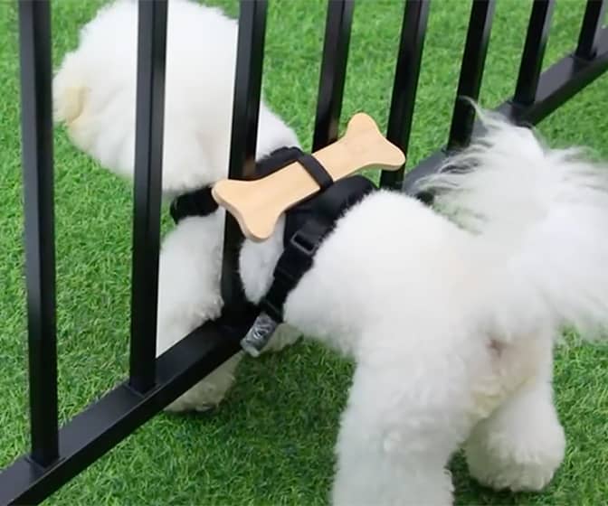 Wooden Bone Protective Dog Harness - Prevents Escape Through Openings