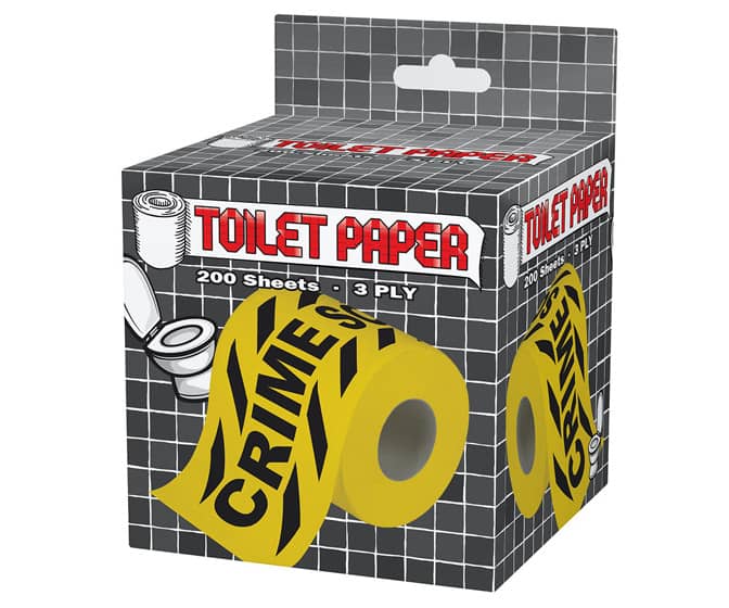 Yellow Crime Scene Tape Toilet Paper Roll