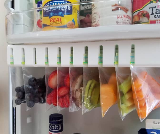 Zip n Store - Zip-Top Food Storage Bag Refrigerator Door Organizer